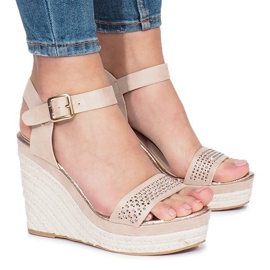 Sandali con zeppa beige Move On 1