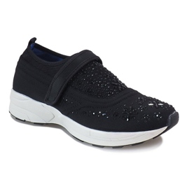 Scarpe spot nere con diamanti JT16-1 nero 1