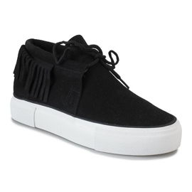 Creepers nere con frange boho A-63 nero 1