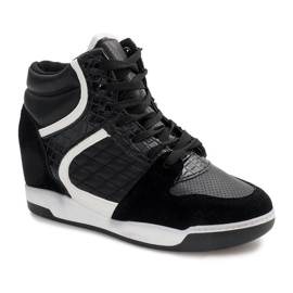 Sneakers nere sulla zeppa K-26 nero 1