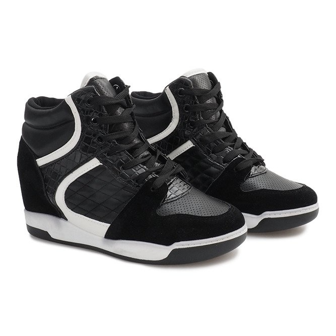 Sneakers nere sulla zeppa K-26 nero 2