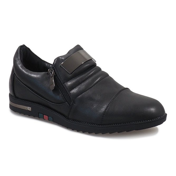 Scarpe basse nere con cerniera H034 nero 1