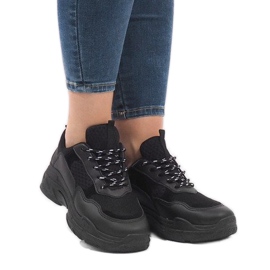 Scarpe sportive nere alla moda 1801 nero 1