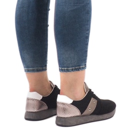 Sneakers sportive nere con rete 5510-1 nero 1