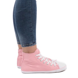 Sneakers alte in tessuto rosa 7-1017 1