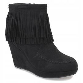 Stivaletti in camoscio nero boho LM-653 1