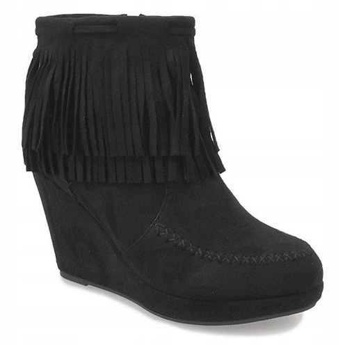 Stivaletti in camoscio nero boho LM-653 1
