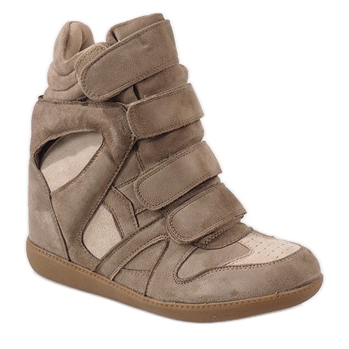 Sneakers con zeppa cammello H6601-32 marrone 1