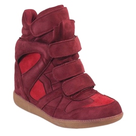 Sneakers con zeppa bordeaux H6601-45 rosso 1