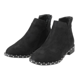 Stivali in camoscio nero con borchie 3283-1 2