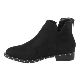 Stivali in camoscio nero con borchie 3283-1 1