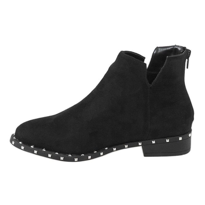 Stivali in camoscio nero con borchie 3283-1 1