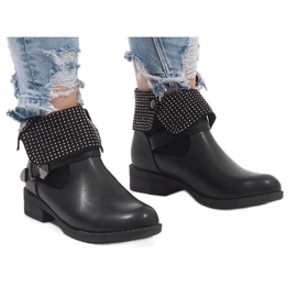 Stivaletti fasciati neri con paillettes LY-2698 nero 1