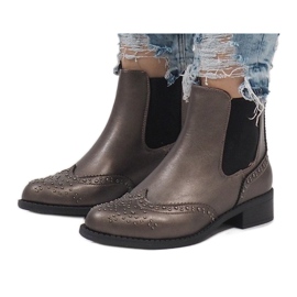 Stivali grigi con borchie K86 Stivali Jodhpur grigio 1