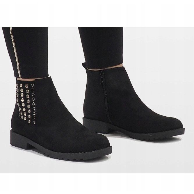Queen Vivi Stivali Jodhpur in camoscio nero 108-107 1
