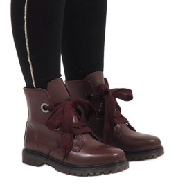 Kayla Shoes Stivaletti allacciati bordeaux PF276 rosso 2