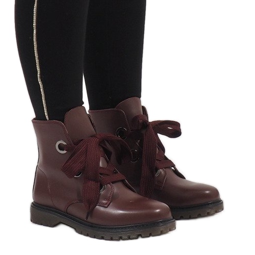 Kayla Shoes Stivaletti allacciati bordeaux PF276 rosso 2