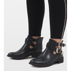 Ideal Shoes Stivali aperti blu navy Y8157 2
