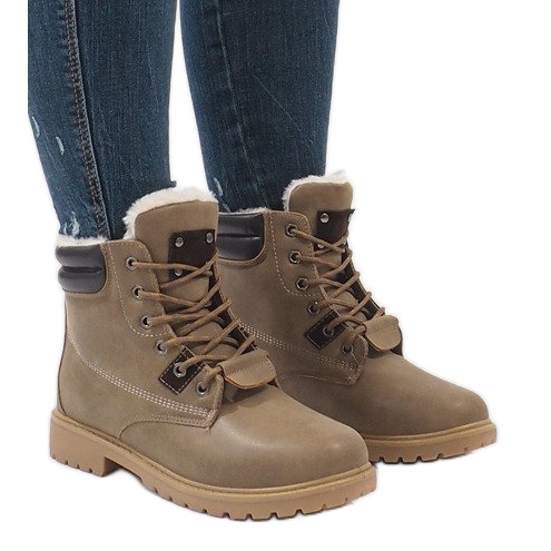 Stivali isolati cachi D494C-9 verde 1
