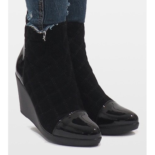 Stivali eleganti con zeppa 1455 neri nero 2