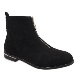 Stivaletti in camoscio nero con cerniera LL6300 1