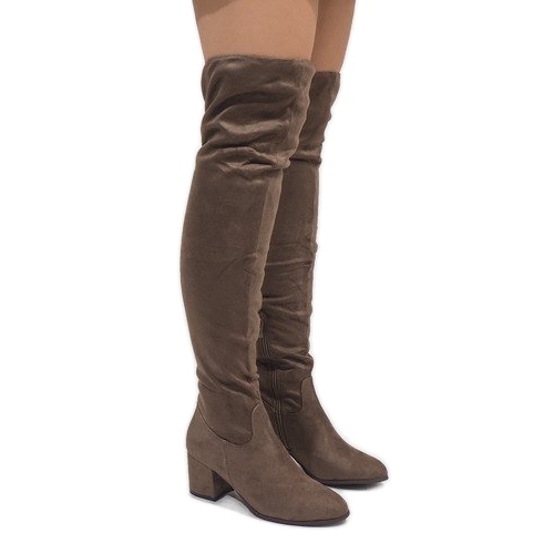 Stivali taupe su palo isolato 1704-8 beige 1