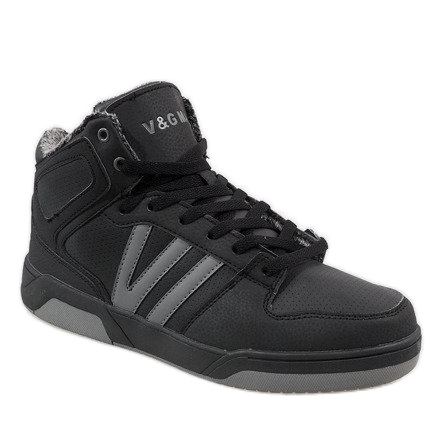 Sneakers alte nere con pelliccia M667-2 nero 1