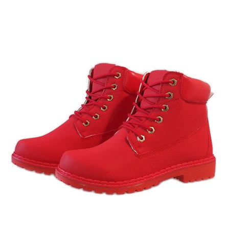 Stivali neri isolati B1819-6 rosso 1