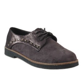 Scarpe stringate grigie con borchie LX155 grigio 1