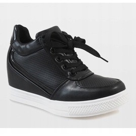 Sneakers nere con cerniera MY560 dorata nero 1