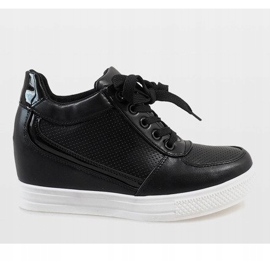 Sneakers nere con cerniera MY560 dorata nero 2