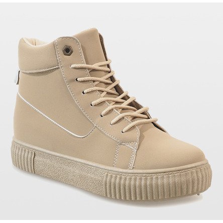 892-PA Creepers con lacci beige 1