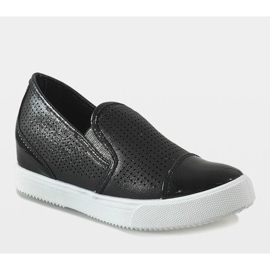 Sneakers nere sulla zeppa DD439-1 nero 1