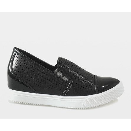 Sneakers nere sulla zeppa DD439-1 nero 2
