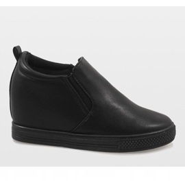 Sneakers nere sulla zeppa DD384-1 nero 2