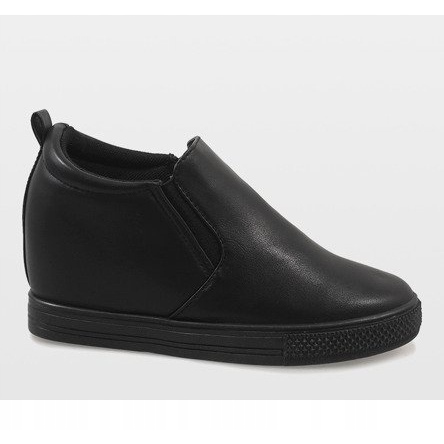 Sneakers nere sulla zeppa DD384-1 nero 2