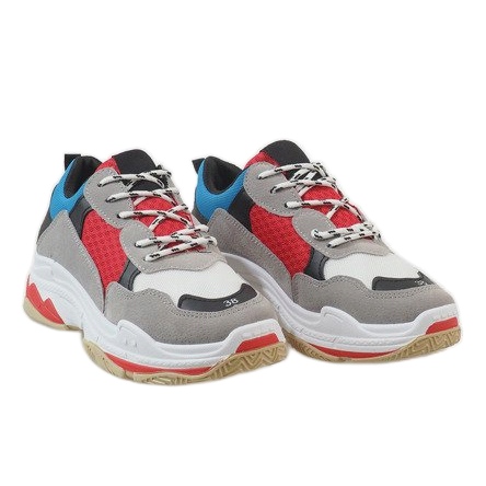 Scarpe sportive nere alla moda D1901-L65 grigio multicolore 1