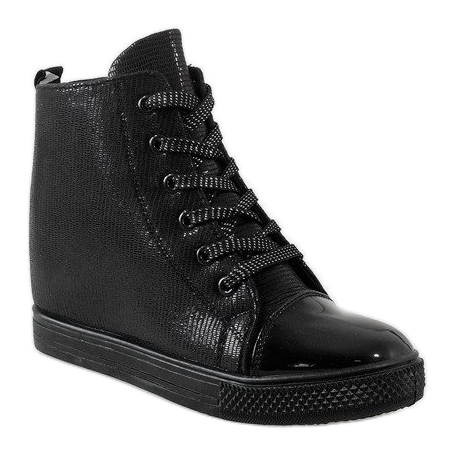 Sneakers nere con zeppa 29333-1 nero 1