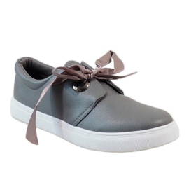 Sneakers grigie con fiocco 3057-3 grigio 1