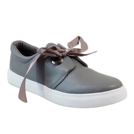 Sneakers grigie con fiocco 3057-3 grigio 1