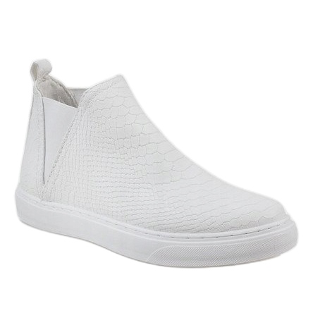 Sneakers alte bianche in pelle di serpente LT1599 bianca 1