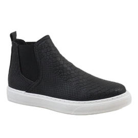 Sneakers alte nere in pelle di serpente LT1599 nero 1