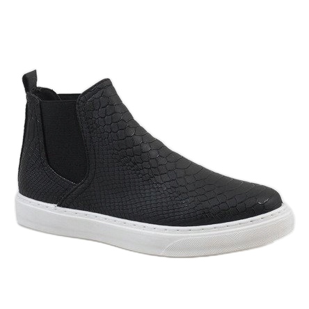 Sneakers alte nere in pelle di serpente LT1599 nero 1