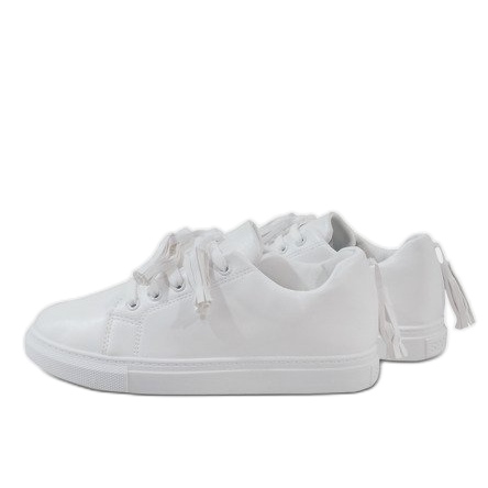 Sneakers bianche con frange HS713-9 bianco 1