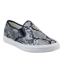 Sneakers slip on da uomo bianche YDB-9 bianco nero 1