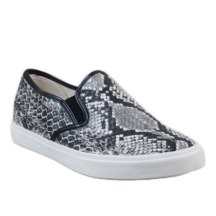 Sneakers slip on da uomo bianche YDB-9 bianco nero 1