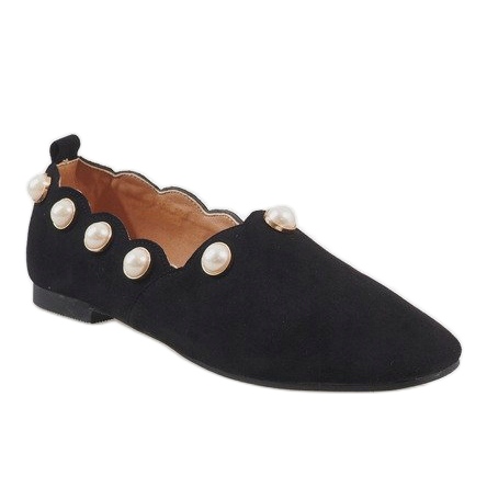 Ballerine nere con perle 588C-12A nero 1