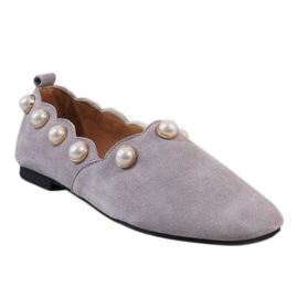 Ballerine nere con perle 588C-12A grigio 1