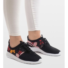 Sneakers Sportive Con Fiori 625 Nere nero 2