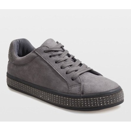Sneakers stringate grigie BS098 grigio 1